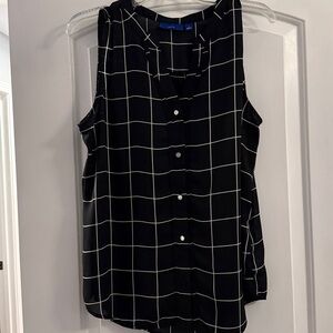 Apt. 9 Black and White Checkered Top